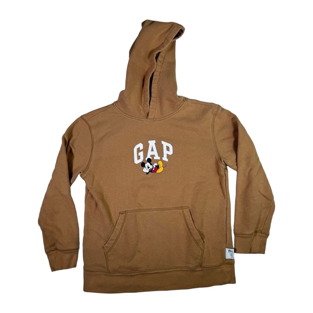 GAP x Disney Kids Hoodie Sweatshirt Size L (10) Brown Mickey Mouse